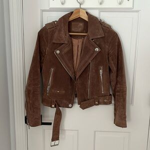 Blank NYC Coffee Bean Suede Moto Jacket - size XS
